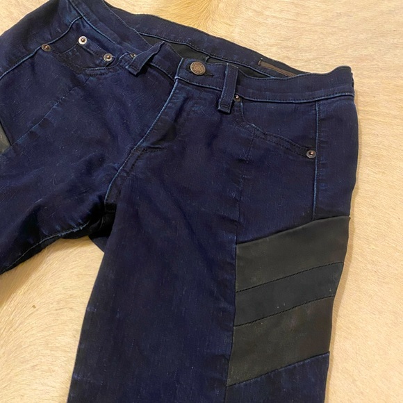 RAG & BONE JEANS w/ leather details size 27 - Picture 2 of 4